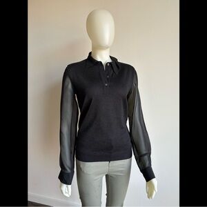 DOLCE & GABBANA Black Knit Polo Shirt Top Blouse 42 6 8 S M